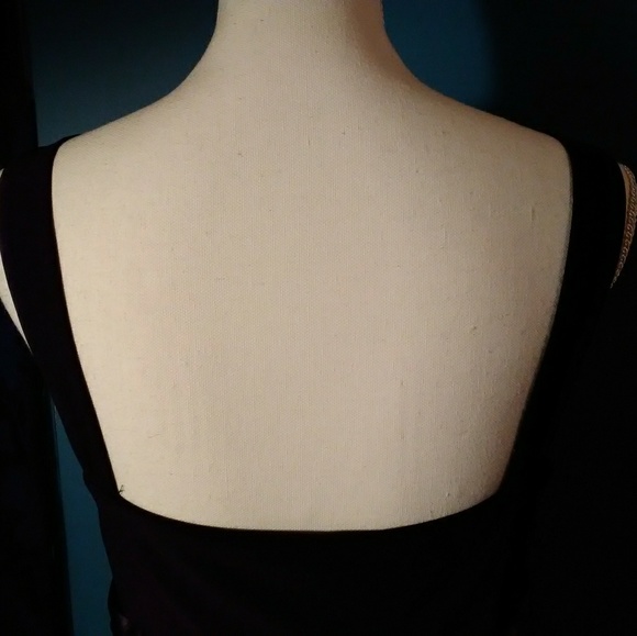 Vintage Black Rhinestone Evening Gown Prom Dress - Picture 7 of 8